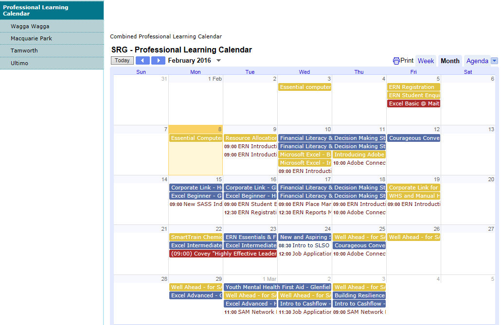 combined calendarK